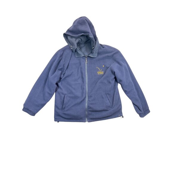 Reversible Coat Unisex Blue‎ Juneau Alaska Detachable Hood Pockets - Picture 4 of 11